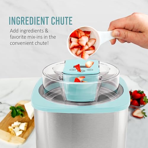 2 Quart Electric Ice Cream Maker (2 QT Digital / Stainless Aqua)