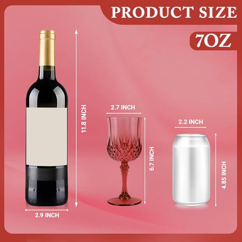 12Pack Plastic Wine Glasses (Scarlet Rose)