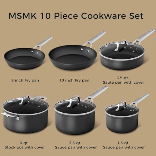 10 Piece Nonstick Pots and Pans Set (10pcs)