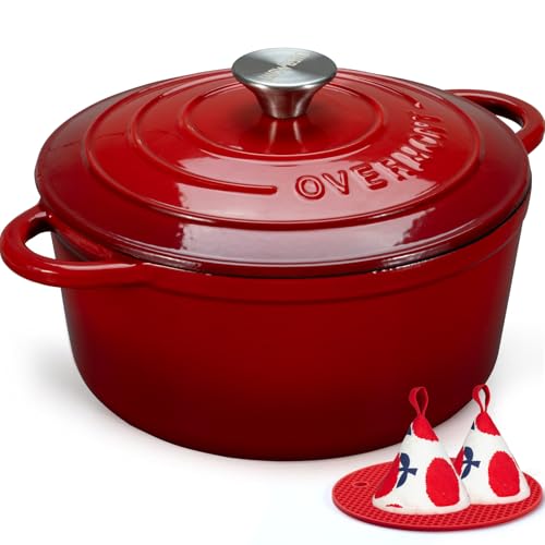 Enameled Cast Iron Dutch Oven (4.5 Quart / Cherry red)