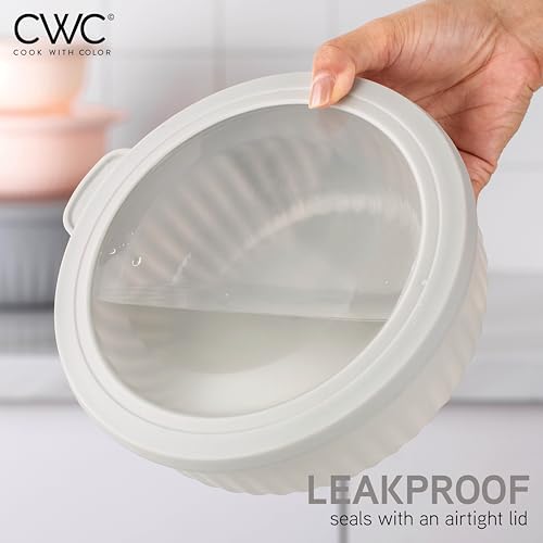 Prep Bowls with Lids (Grey/Pink / 8 Piece Set - Wide Bowls)