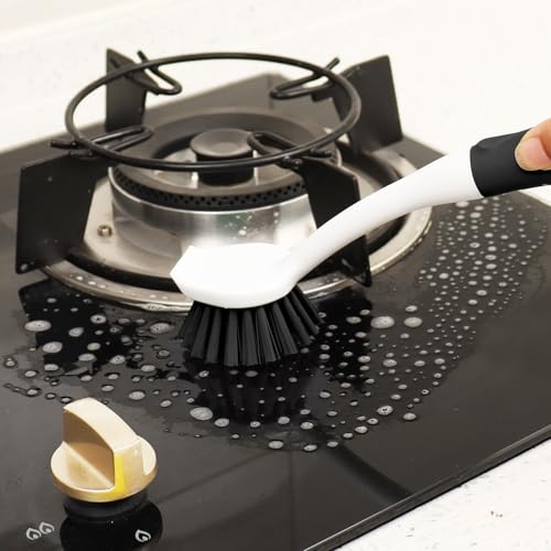 Dish Brush with Handle (Black)