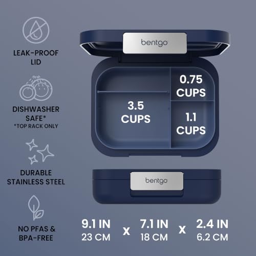 Modern Adult Bento Lunch Box with 3 (Navy)
