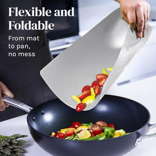 Flexible Plastic Cutting Board Mats for Kitchen (Black/White)