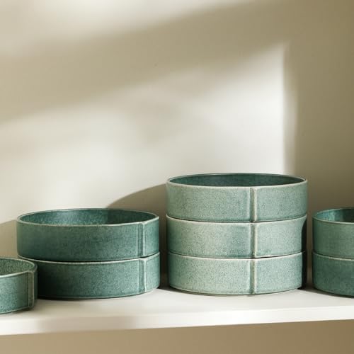 Bao 4 Piece Pasta Bowl Set Stoneware (Green / 4-Piece - Pasta Bowl)