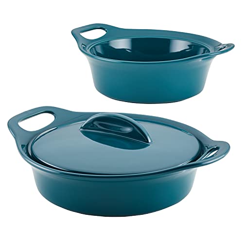 Solid Glaze Ceramics Casserole Bakeware (Teal)