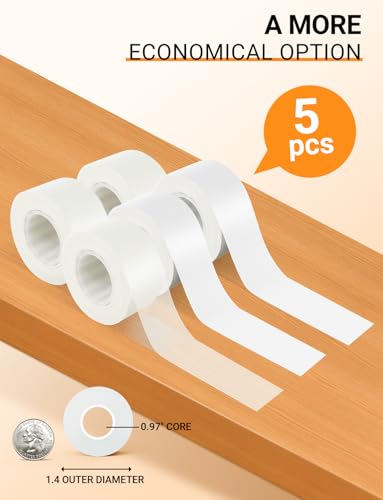 E1 Q1 Label Maker Tape Refills (2 Transparent & 3 White)
