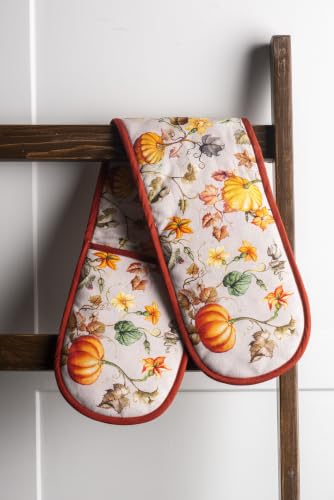 Double Oven Mitts 100% Cotton Double Oven Glove (096 - Potiron / 7" x 35" (Double Oven Mitt))