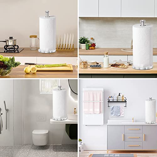 Silver Standing Paper Towel Holder for Kitchen& Bathroom Countertop