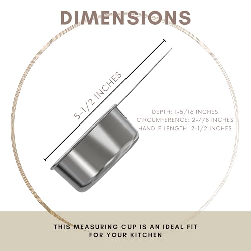 1 2 Cup Stainless Steel Measuring Cup (1/2 Cup)