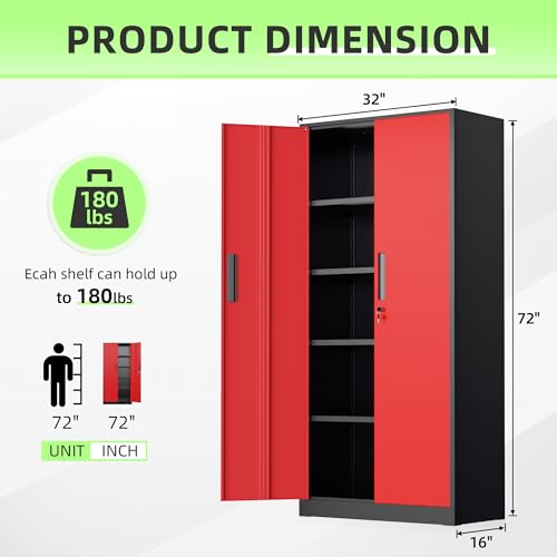 Storage Cabinet (Black Red / 71")