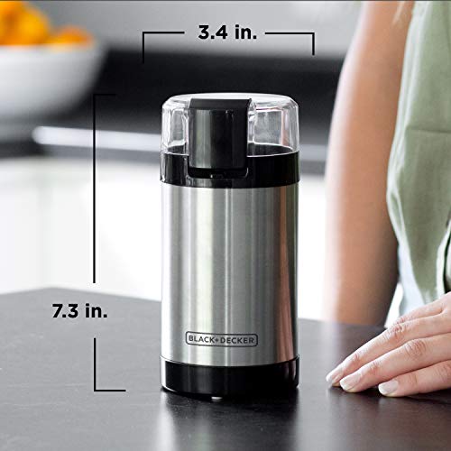 One Touch Coffee & Spice Grinder with Stainless Steel Blades (2/3 Cup Coffee Bean Capacity (Pack of 1))