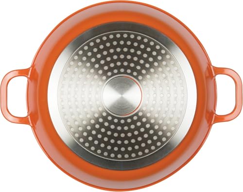 3 Quart Non Stick Cast Aluminum Dutch Oven Casserole Stockpot 11" (Orange)