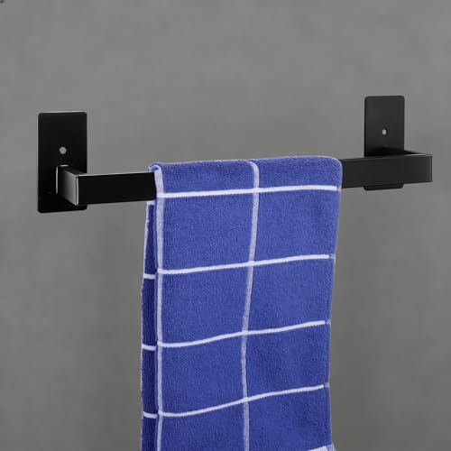 Bathroom Towel Bar Self Adhesive (Black / 12 IN)