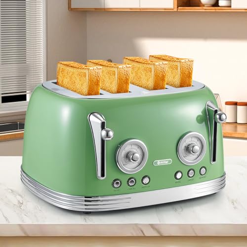4‑Slice Retro Green Toaster Model TR03 (Green - 4 Slice)