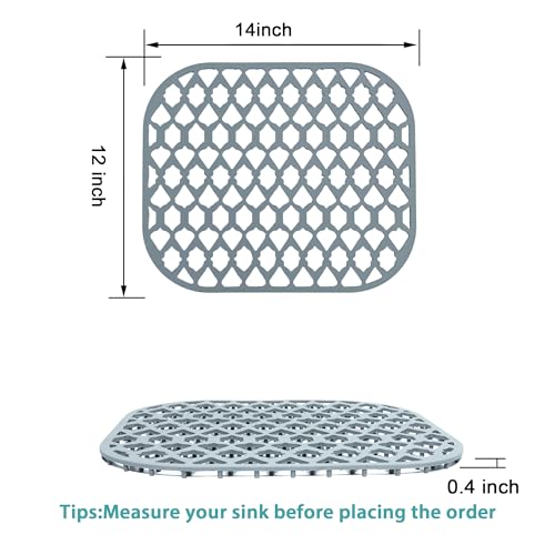 Silicone Kitchen Sink Protectors Mats (Gray (2 Packs))