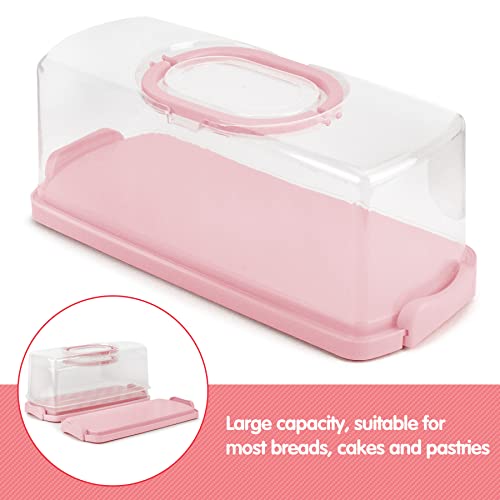2 Pack Plastic Rectangular Bread Box with Clear Lid