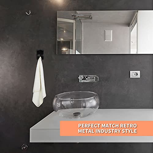 4 Pcs Self Adhesive Kitchen Towel Hook Holder (Black)