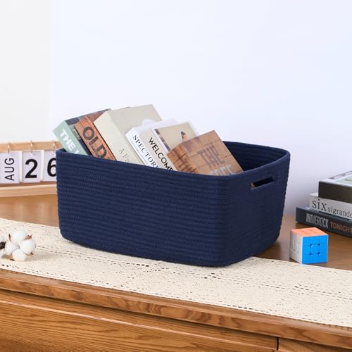 Large Storage Baskets for Organizing (4pcs-L17×W13×H7.5" / Navy Blue)