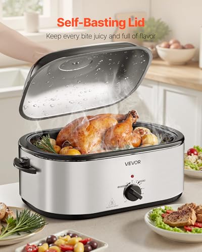 Roaster Oven 24QT Electric Turkey Roaster Oven (Silver / 24QT)