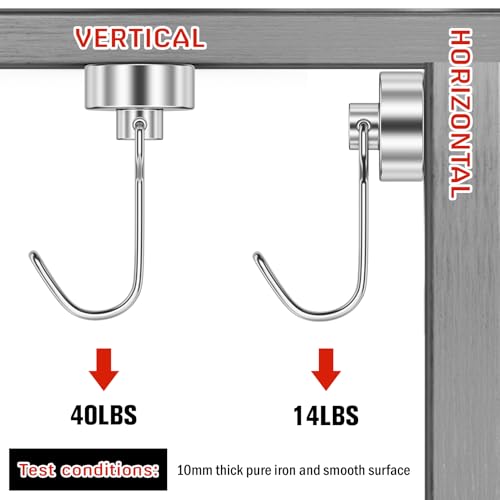 10 Pack Silver Magnet Hooks (Silver / 0.79in)
