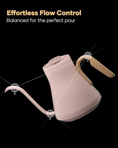 FLOW B9 Gooseneck Electric Kettle ±1°F Temperature Control (Munch Pink)