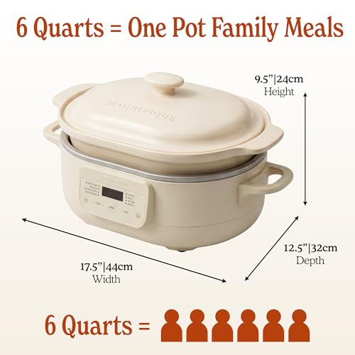 MAGNIFIQUE 6 Quart Programmable Casserole Slow Cooker (6 Quarts / Oatmeal)