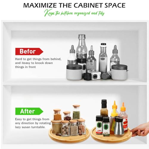 6 Pcs Bamboo Lazy Susan