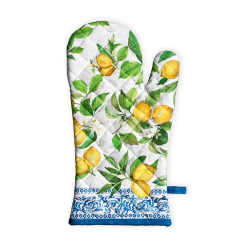 Maison d'Hermine Oven Gloves 100% Cotton Oven Mitt (032 - Cedrat / 7.5" x 13" (Oven Mitt))