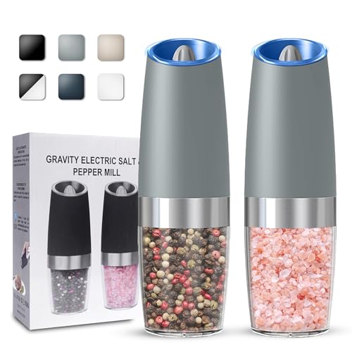 Battery Operated Salt And Pepper Grinder Set (Light Grey)