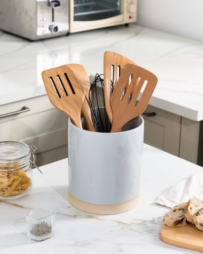 Ceramic Utensil Holder (Light Gray)