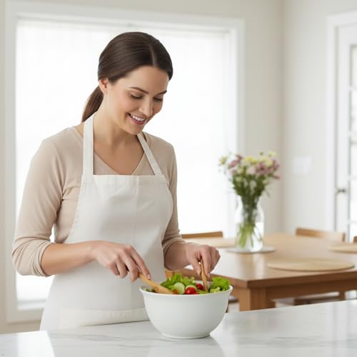 Soup Bowls 40 Ounce Deep Ceramic Bowl Sets for Cereal Soup Salad Pasta Popcorn Oatmeal Breakfast (White / 40 Ounce)