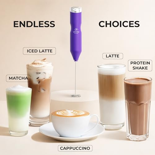 Powerful Frother Wand AA Batteries Included (Basic Purple / Majestic Frother)