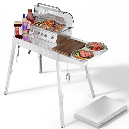 Food Grade 304 Stainless Steel BBQ Grill Table fits 20'' Tabletop Griddle