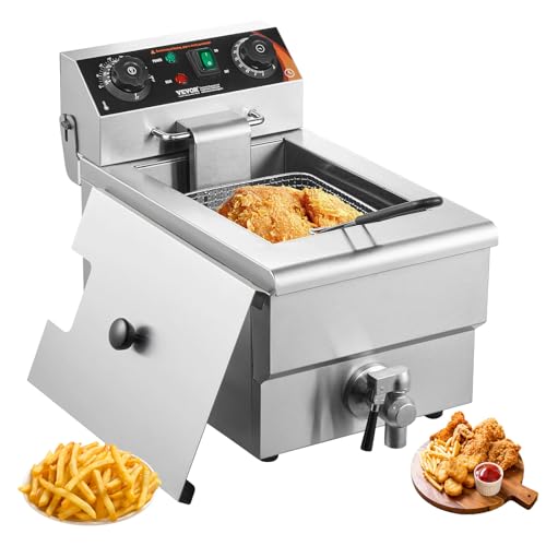 Commercial Deep Fryer (Upgraded with Timer & Oil Filtration / Single Fryer)
