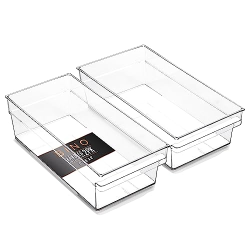 Plastic Storage Bins (2PK SHALLOW - MEDIUM - 12 x 6 x 4)