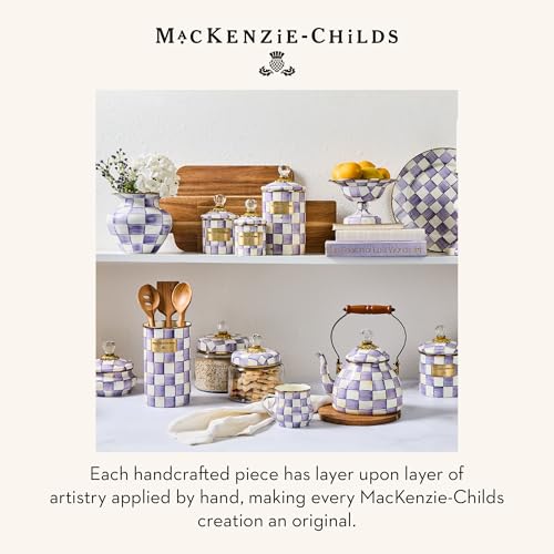 Enamel Utensil Holder (Violet Check)