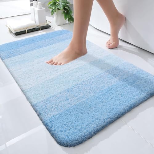 Small Bathroom Rugs 24x16 (24" X 16" / Sky Blue)