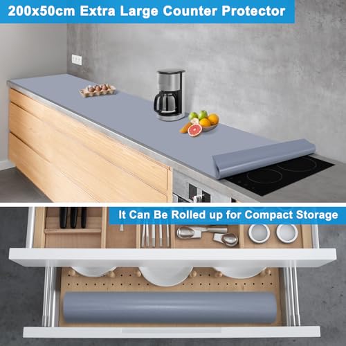 Extra Large Silicone Mat 78.74”x19.69”x0.08” (Dark Gray / 78.7"L x 19.7"W)