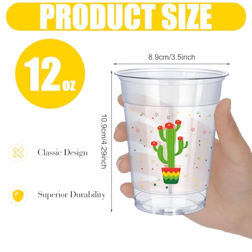 100 Pcs 12oz Fiesta Cup Mexican Disposable Plastic Margarita Glasses