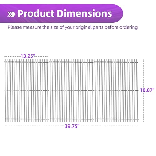 18 7 8" 304 Stainless Steel Grill Grates for Weber Genesis ii E (18.75" Genesis ii 600)