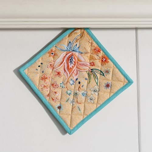Pot Holders 100% Cotton Potholders (041 - Luxury Loft - Peach / 8" x 8" (Pot Holder Pack of 1))