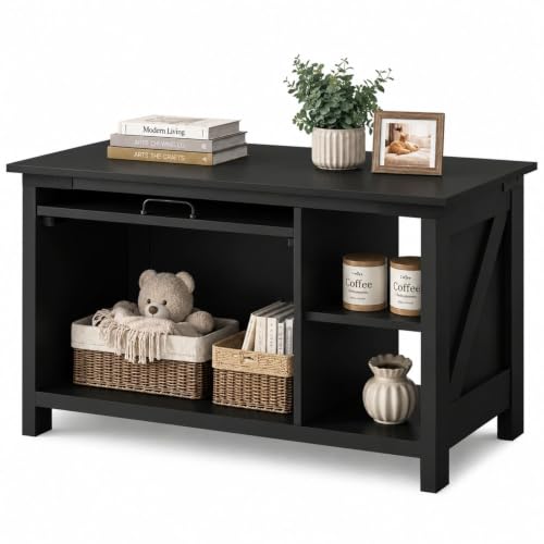 Wooden Coffee Table with Flip (Urban2_black / 31.5")
