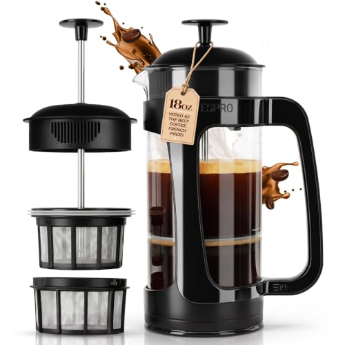 P3 French Press Coffee Maker (Black / 18 oz)