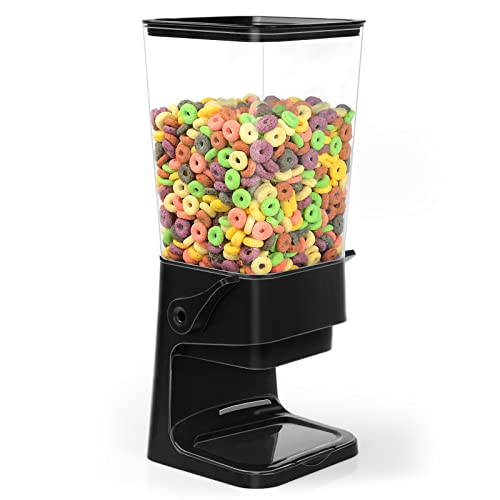 Cereal Dispenser Countertop 2 Pack 5.5 Qt Large Cereal Storage Container (D:Black & 2pack / A(Upgrade Materials))