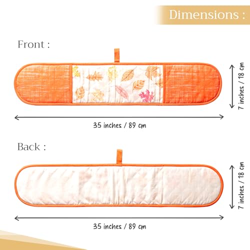 Double Oven Mitts 100% Cotton Double Oven Glove (103 - Colours of Autumn / 7" x 35" (Double Oven Mitt))