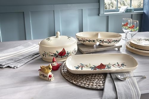 Winter Greetings Porcelain Covered Christmas Gravy Dish (Covered Dish)
