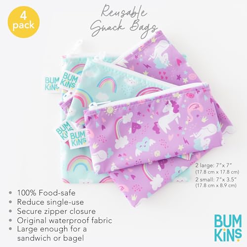 Reusable Sandwich and Snack Bags (Unicorns & Rainbows)