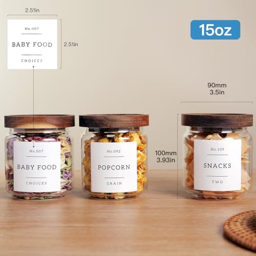 6 Set Glass Pantry Storage Jars with Acacia Airtight Lid