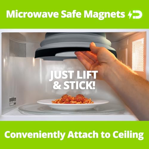 Magnetic Microwave Splatter Cover (12 Inch - Full Size Microwaves - Black)